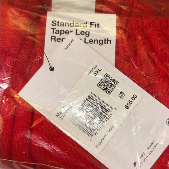 4XLT Red Nike Sweatpants in Packaging - Picture 3 of 4